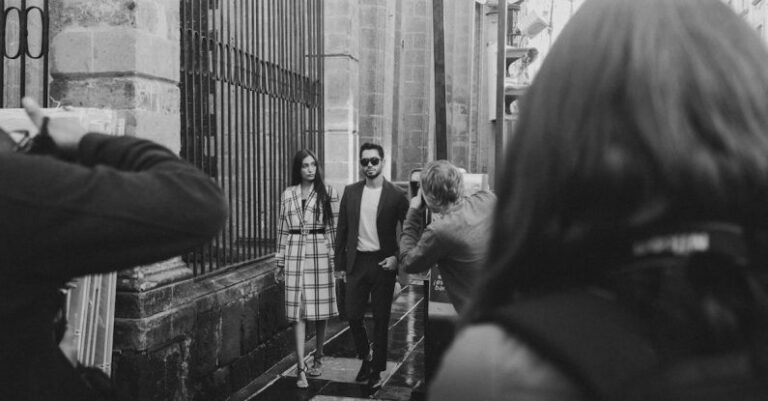 Celebrities - Photojournalists Photographing Couple Models on Street