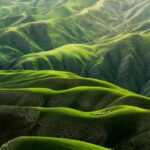Nature - bird's eye view photograph of green mountains