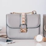 Fashion Accessories - grey leather crossbody bag