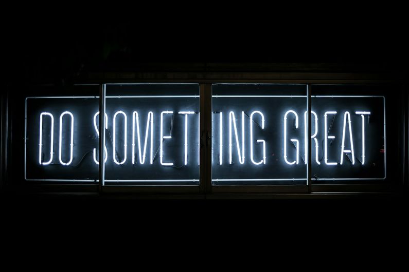 Board Goals - Do Something Great neon sign
