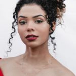 Off-duty Look - Woman in Red Off-shoulder Top